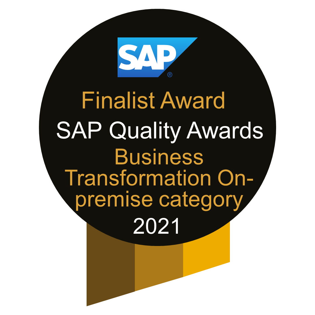 SAP Quality Awards Finalist Business Transformation On-premise category