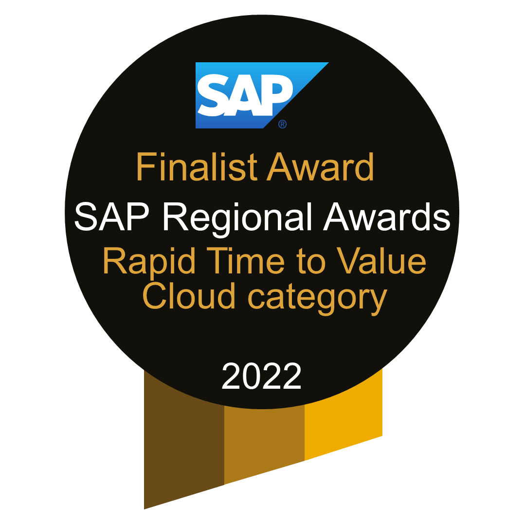 SAP Regional Awards Finalist Award Rapid Time to Value Cloud category