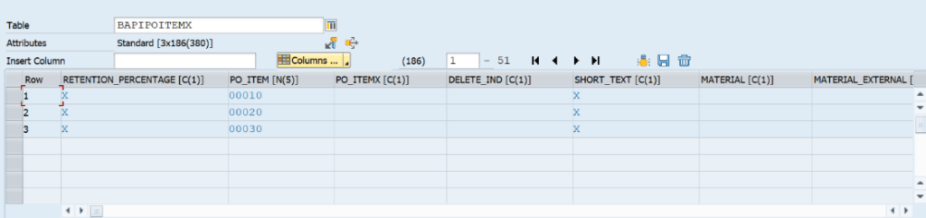 Purchase Order with Item level Retention Type 